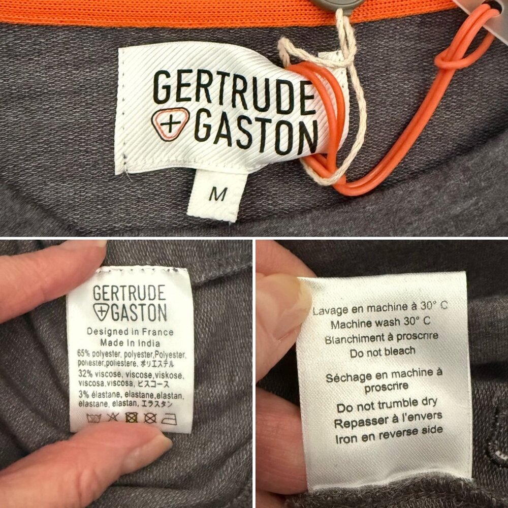 Gertrude Gaston Cropped Oversized Sweatshirt  Size Medium Gray Long Sleeve NWT - Picture 7 of 10